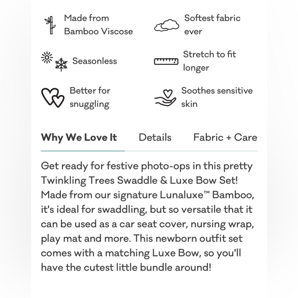 Little Sleepies Twinkling Trees Swaddle & Bow - Picture 3 of 7